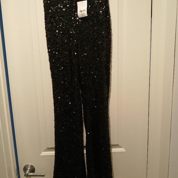 Forever 21 New Black Sequin Pants - Picture 1 of 4